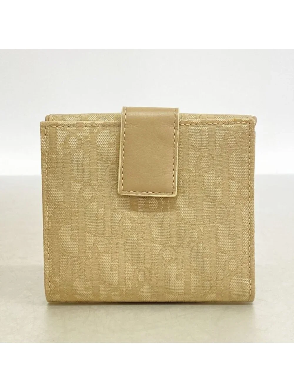 Dior Wallet Trotter Nylon Beige Silver